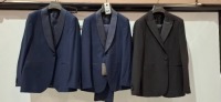3 X BRAND NEW DAN JOHN NAVY BLUE FULL SUITS IN SIZES 46-48-54 RRP-&pound;179.99 PP