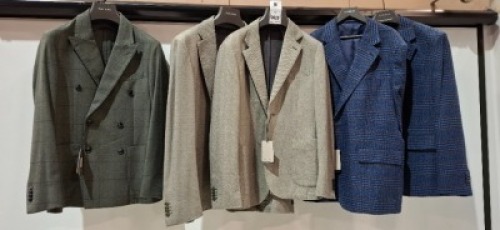 5 X BRAND NEW DAN JOHN SUIT JACKETS IN VARIOUS STYLES AND COLOURS - SIZES 50-56-58 - RRP-&pound;129.99 PP