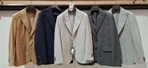 5 X BRAND NEW DAN JOHN SUIT JACKETS IN VARIOUS STYLES AND COLOURS - SIZES 44-50-46- RRP-£129.99 PP