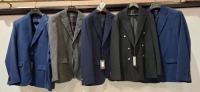 5 X BRAND NEW DAN JOHN SUIT JACKETS IN VARIOUS STYLES AND COLOURS - SIZES 46-50-56- RRP-&pound;129.99 PP