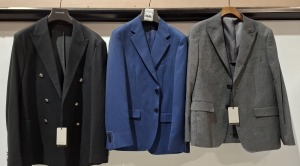 5 X BRAND NEW DAN JOHN SUIT JACKETS IN VARIOUS STYLES AND COLOURS - SIZES 48-52-- RRP-£129.99 PP