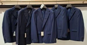 5 X BRAND NEW DAN JOHN BLUE SUIT JACKETS IN VARIOUS STYLES AND COLOURS - SIZES 52-54-56 - RRP-£129.99 PP