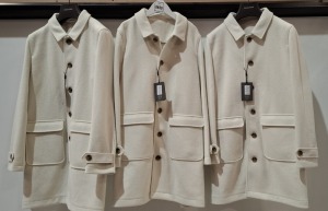 3 X BRAND NEW DAN JOHN WHITE BUTTONED COATS SIZES 48-50-56 RRP-£189.99 PP