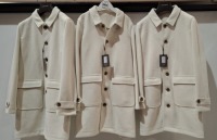 3 X BRAND NEW DAN JOHN WHITE BUTTONED COATS SIZES 48-50-56 RRP-&pound;189.99 PP