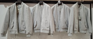 4 X BRAND NEW DAN JOHN GREY BOMBER JACKETS IN SIZE L-XL-XXL-3XL - RRP-£129.99
