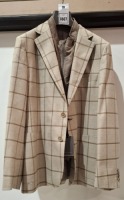 5 X BRAND NEW DAN JOHN CHECK JACKETS IN LIGHT BROWN SIZES 56-52-50 - RRP-&pound;149.99