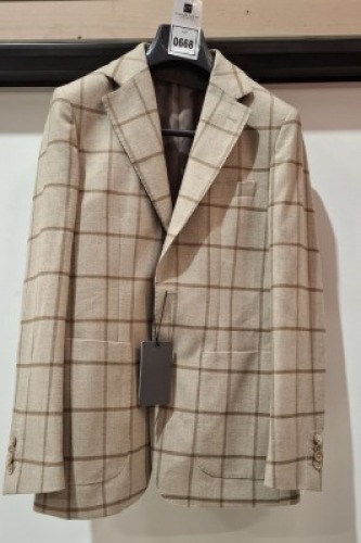 5 X BRAND NEW DAN JOHN CHECK JACKETS IN LIGHT BROWN SIZES 46-48-50 - RRP-&pound;149.99