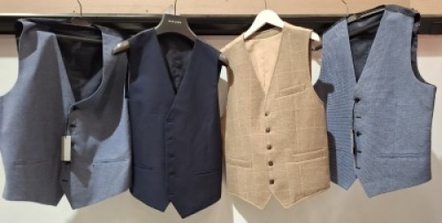 10 X BRAND NEW DAN JOHN MIXED WAIST COATS IN VARIOUS STYLES AND COLOURS IN SIZES S-XL-3XL