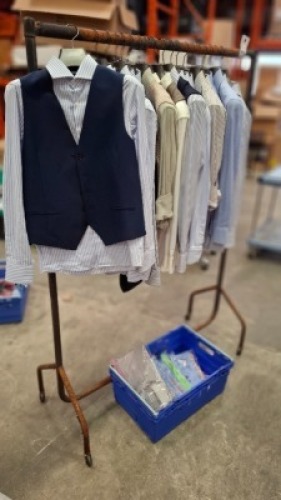 30 X BRAND NEW MIXED DAN JOHN SHIRTS IN VARIOUS STYLES COLOURS AND SIZES - ON 1 RAIL AND 1 TRAY