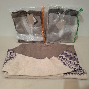 25 X BRAND NEW DAN JOHN LOT TO INCLUDE CHINOS - JUMPERS - ALL IN VARIOUS STYLES COLOURS AND SIZES IN 2 TRAYS