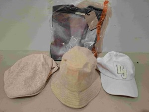 35 X BRAND NEW DAN JOHN LOT TO INCLUDE 20 X CAPS/BUCKET HATS - JUMPERS AND CARDIGANS IN VARIOUS STYLES AND SIZES IN 2 TRAYS