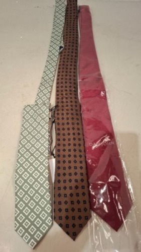 52 X BRAND NEW DAN JOHN ASSORTED TIES IN 2 TRAYS