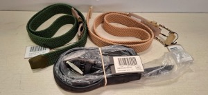 30 X BRAND NEW DAN JOHN ASSORTED BELTS IN VARIOUS COLOURS