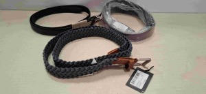 30 X BRAND NEW DAN JOHN ASSORTED BELTS IN VARIOUS COLOURS