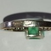 WHITE METAL SOLITAIRE RING (STAMPED 585 14CT GOLD) WITH SQUARE EMERALD & DIAMOND SET SHOULDERS (VALUE FOR INSURANCE PURPOSES &pound;595) - 5