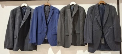13 X BRAND NEW BARUTTI BLAZERS IN BLACK / GREY / NAVY IN MIXED SIZES 38R , 42L , 40S , 46R ETC - RRP &pound;125 EACH