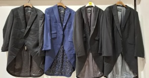 6 X BRAND NEW MASTERHAND LONG SUIT JACKETS IN BLACK / NAVY IN SIZES 42L , 44S , 40R , 54R - £293 EACH