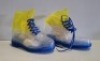 24 X BRAND NEW CHILDRENS TRANSPARENT LACE UP PVC JELLY ANKLE WELLIES IN BLUE/LEMON IN SIZE 4,5,6,7,8 IN TWO BOXES