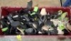 50 X MIXED MISSGUIDED WOMENS SHOES LOT CONTAINING HIGH HEELS IN BLACK IN SIZE 8 , CLEAR BLOCK HEEL IN NUDE IN SIZE 6 , LOW HEEL IN BLACK WITH FUR IN SIZE 5 ETC IN ONE TUB (NOTE - TUBS NOT INCLUDED) - 2