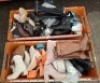 40 X MIXED WOMENS SHOES LOT CONTAINING DUNE LONDON HIGH BOOTS IN BROWN IN SIZE 3 , MISSGUIDED BLOCK HEEL BOOT IN CREAM IN SIZE 6 , HIGH BOOTS IN BLACK IN SIZE 4 , MISSGUIDED HIGH BLOCK HEEL IN ORANGE IN SIZE 4 ETC IN TWO TUBS (NOTE - TUBS NOT INCLUDED) - 2