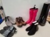 40 X MIXED SHOES CONTAINING SHORT BOOTS IN GREY/BLACK IN SIZE 44 , WELLIES IN GREEN IN SIZE 39 , RIYIN BOOTS IN BROWN IN SIZE 36 , DONNAY BOOTS IN BROWN/BLACK IN SIZE UK 9 ETC IN TWO TRAYS (NOTE - TRAYS NOT INCLUDED)