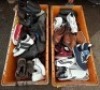 40 X MIXED SHOES LOT CONTAINING LONSDALE TRAINERS IN WHITE/NAVY IN SIZE UK 12 , FIRETRAP BOOTS IN BROWN IN SIZE 8 , TEMPTO TRAINERS IN WHITE/BLACK IN SIZE UK 8.5 , SOULCAL COVERSE SHOES IN RUBY IN SIZE 7 ETC IN TWO TRAYS ( NOTE - TRAYS NOT INCLUDED) - 2