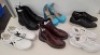 40 X MIXED SHOES LOT CONTAINING MUNICH TRAINERS IN BLUE/GREEN IN SIZE 41 , ISAW IT FIRST SPLIT BOOTS IN BLACK IN SIZE UK 5 . MISSGUIDED HIGH BLOCK HEEL IN TEAL IN SIZE 5 , HURLEY X SANDALS IN BLACK IN SIZE 8 ETC IN TWO TRAYS (NOTE - TRAYS NOT INCLUDED)