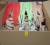 400 X AWESTA PANTS IN VARIOUS COLOURS IE PINK , GREEN , CREAM , RED IN SIZES SMALL , MEDIUM , LARGE IN ONE LARGE PALLET BOX (NOTE - SOME MAY BE DETAGGED / DELABELLED)