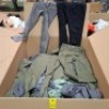 400 X MIXED PANTS LOT CONTAINING MODE JEANS IN NAVY IN MEDIUM , DAMART JEANS IN GREEN IN SIZE UK 14 , SHANA DENIM PANTS IN GREY IN SIZE 44 , JEANS IN GREY/BLACK IN SIZE 36 ETC IN ONE LARGE BOX (NOTE - SOME MAY BE DETAGGED / DELABELLED)