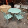 1 X STUDIO 5 PIECE VENICE METAL DINING SET IN GREEN TO INCLUDE TABLE DIAM 90 X H 73.5 AND 4 CHAIRS IN SIZE W 54 X D 60 X H 86.5 CM