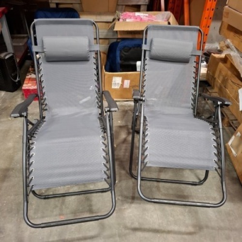 1 X SET OF 2 BRAND NEW STUDIO ROYALE LOUNGERS IN GREY