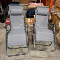 1 X SET OF 2 BRAND NEW STUDIO ROYALE LOUNGERS IN GREY