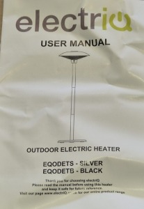 1 X BRAND NEW ELECTRIQ OUTDOOR FREE STANDING TALL ELECTRIC PATIO HEATER IN ONE BOX