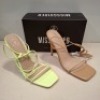 30 X BRAND NEW MIXED MISSGUIDED SHOES CONTAINING SQUARE TOE HIGH HEEL TIE UP SANDALS IN SAND , ASSYM STRAPPY HEELED SANDAL IN LIME ALL IN SIZE 7