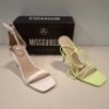 30 X BRAND NEW MIXED MISSGUIDED SHOES CONTAINING ASSYM STRAPPY HEELED SANDAL IN LIME , HIGH HEEL BLOCK BARELY THERE SANDALS IN WHITE ALL IN SIZE 6