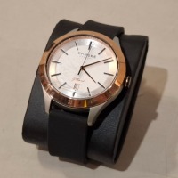 3 X BRAND NEW KANSKE DENMARK KANT AUTOMATIC (KINETIC) WATCHES WHITE FACE / ROSE GOLD - SILVER COLOURED BEZEL / BLACK STRAP ORIG RRP &pound;299 - TOTAL &pound;897