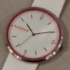 6 X BRAND NEW KANSKE DENMARK QUARTZ SPORTS STYLE WATCHES WHITE FACE / SILVER - RED COLOURED BEZEL / WHITE STRAP ORIG RRP &pound;149 - TOTAL &pound;894