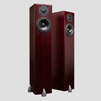 PAIR OF TOTEM HAWK FLOOR STANDING SPEAKERS - MAHOGANY COLOURED - EX DEMO WITH ORIGINAL BOXES