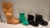 29 X BRAND NEW MIXED WOMENS SHOES LOT CONTAINING JOALICE PARIS HEELED BOOTS IN GREEN IN SIZE 37 , WOMENS BOOTS WITH A STRAP IN BLACK IN SIZE 36 , MARQUIIZ HIGH BOOTS IN CAMEL IN SIZE 41 ETC ON A SHELF