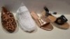 26 X BRAND NEW MIXED WOMENS SHOES LOT CONTAINING GIVANA OPEN TOE FLAT SHOES IN CHAMPAGNE IN SIZE 37 , CINK ME TRAINERS IN WHITE IN SIZE 36 , BELUCCI SANDAL IN BLACK IN SIZE 37 ETC ON HALF A SHELF