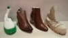 28 X BRAND NEW MIXED WOMENS SHOES LOT CONTAINING CONTRASTED SOLE KNITTED ANKLE BOOTS IN WHITE/GREEN IN SIZE 37 , GEEO BLOCK HEEL BOOTS IN BROWN IN SIZE 41 , DUNION BOOTS IN WHITE/GREEN IN SIZE 37 ETC ON A SHELF