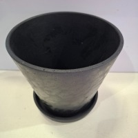 6 X BRAND NEW HAY FLOWERPOT AND SAUCER IN BLACK IN SIZE DIAM 21.5 X H 20 IN ONE BOX - RRP EACH &pound;26.20
