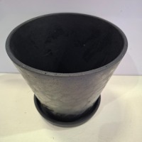 6 X BRAND NEW HAY FLOWERPOT AND SAUCER IN BLACK IN SIZE DIAM 21.5 X H 20 IN ONE BOX - RRP EACH &pound;26.20