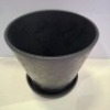 6 X BRAND NEW HAY FLOWERPOT AND SAUCER IN BLACK IN SIZE DIAM 21.5 X H 20 IN ONE BOX - RRP EACH &pound;26.20