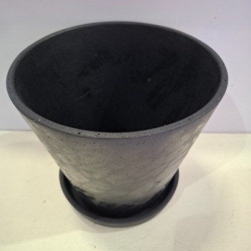 5 X BRAND NEW HAY FLOWERPOT AND SAUCER IN BLACK IN SIZE DIAM 21.5 X H 20 IN ONE BOX - RRP EACH &pound;26.20