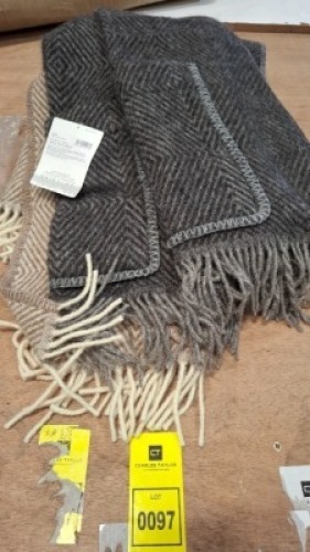 2 X BRAND NEW MARIA POCKET SHAWL FROM LAPUAN KANKURIT IN BLACK / GRAY AND BROWN / WHITE IN SIZE 60 X 180 CM - RRP EACH &pound;95