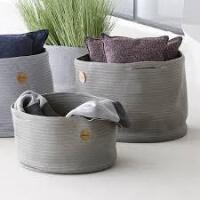 2 X BRAND NEW CANE - LINE SOFT ROPE BASKETS 1 IN SIZE 40 CM IN TAUPE AND 1 IN SIZE 50 CM IN LIGHT GREY - RRP EACH &pound;105