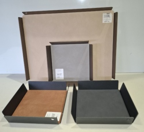 9 X BRAND NEW MIXED TRAYS 7 LINDDNA SQUARE TRAYS IN SIZE 22 X 22 X 4.8 CM AND TWO LINDDNA SQUARE TRAYS IN SIZE 37 X 47 CM - RRP EACH &pound;109 - TOTAL &pound;981