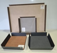 9 X BRAND NEW MIXED TRAYS 7 LINDDNA SQUARE TRAYS IN SIZE 22 X 22 X 4.8 CM AND TWO LINDDNA SQUARE TRAYS IN SIZE 37 X 47 CM - RRP EACH &pound;109 - TOTAL &pound;981