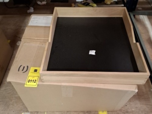 4 X BRAND NEW SKANDIUM WOOD OAK TRAYS IN SIZE 47 X 41.5 X 7 CM IN ONE BOX - RRP EACH &pound;169 - TOTAL RRP &pound;676